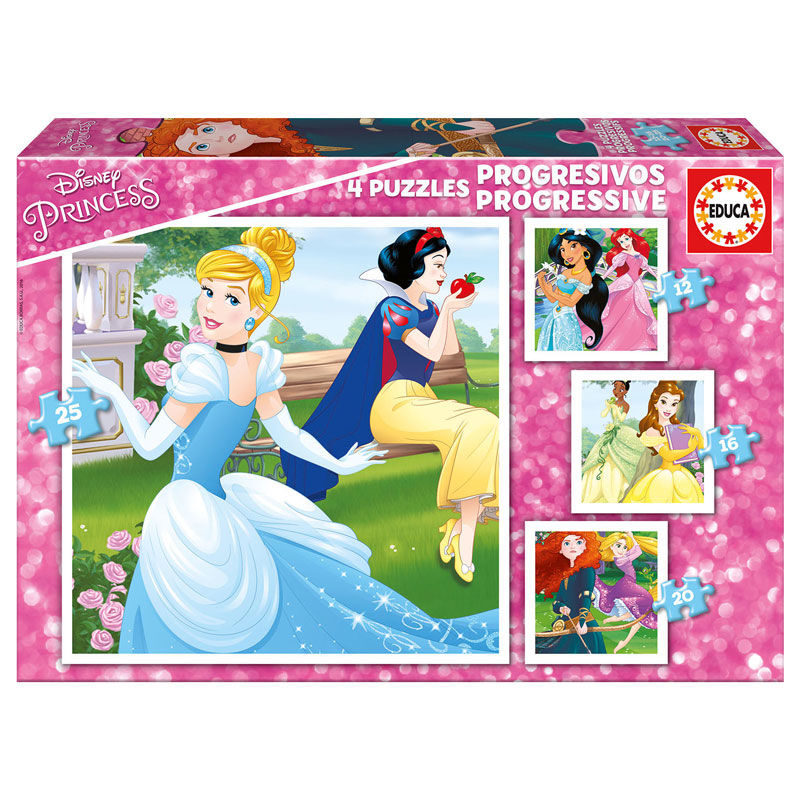 Puzzle Progresivo Princesas Disney 12-16-20-25pzs - Frikibase.com