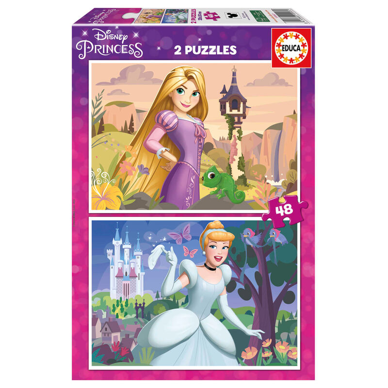 Puzzle Rapunzel + Cenicienta Princesas Disney 2x48pzs - Frikibase.com