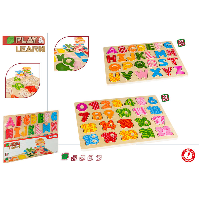 Puzzle madera Letras Numeros (surtido) - Frikibase.com