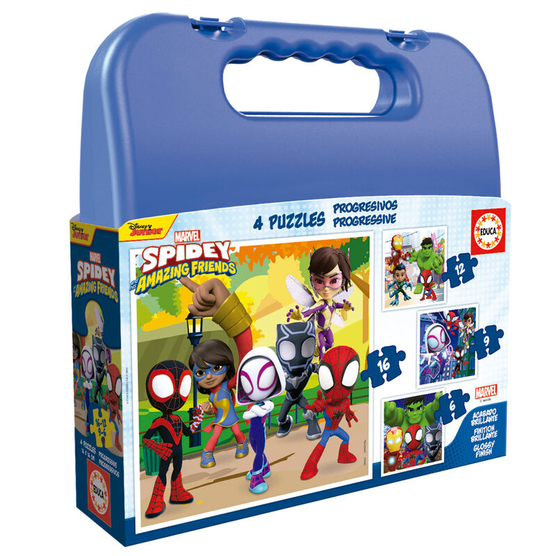 Puzzle maleta Spidey Amazing Friends Marvel 6-9-12-16pzs - Frikibase.com