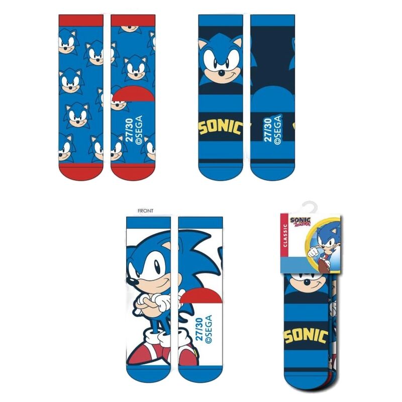 Set 3 calcetines Sonic The Hedgehog - Frikibase.com