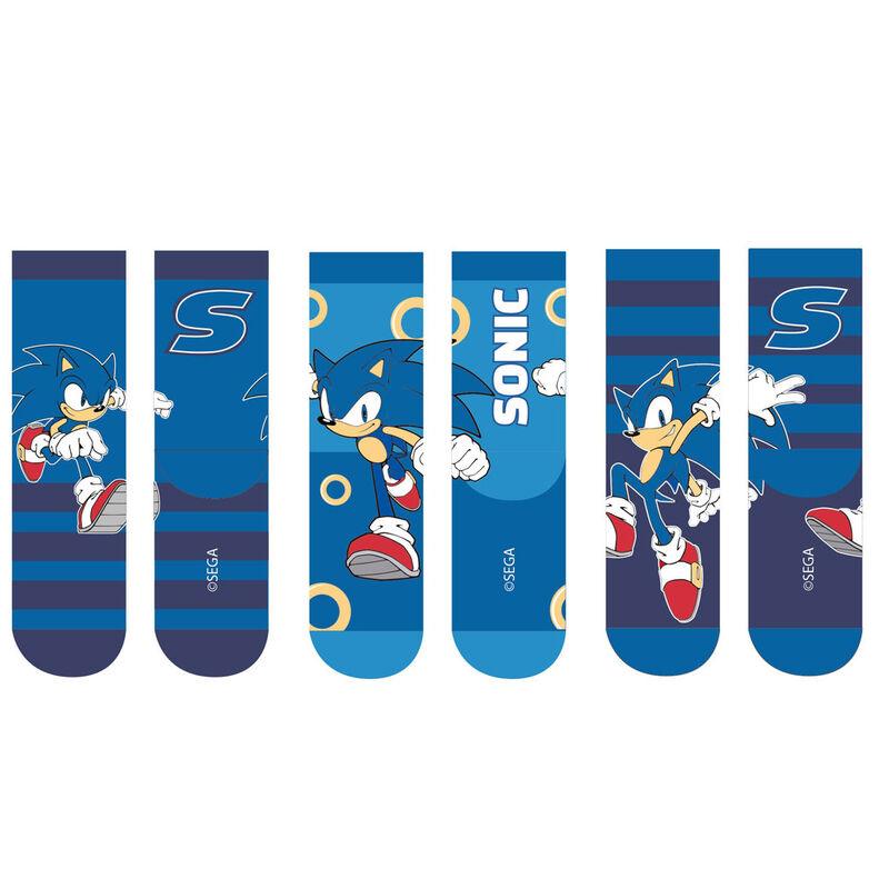 Set 3 calcetines Sonic the Hedgehog infantil (surtido) - Frikibase.com