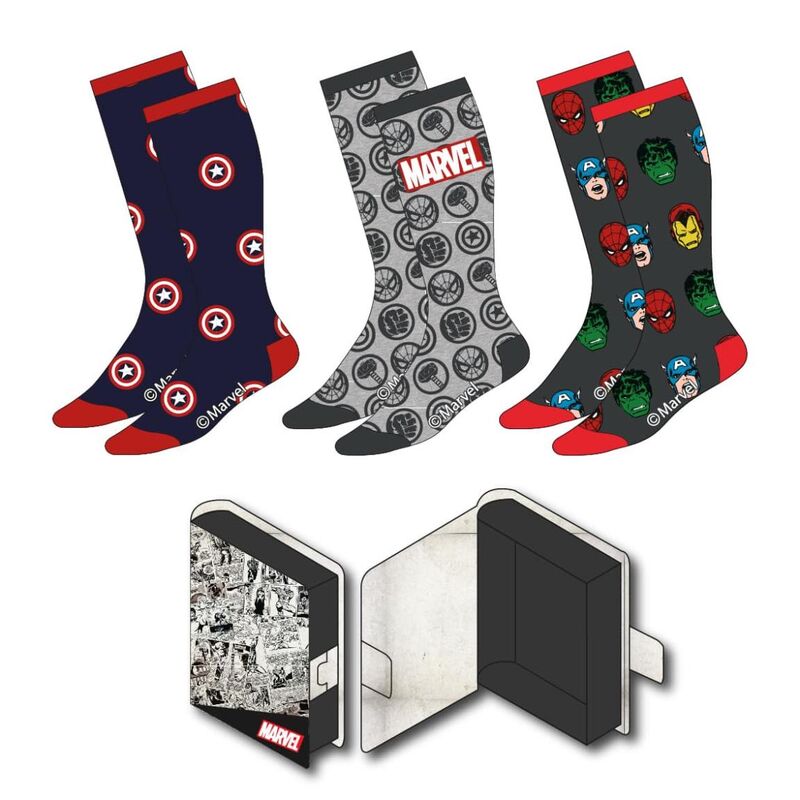 Set 3 calcetines Vengadores Avengers Marvel audlto (surtido) - Frikibase.com