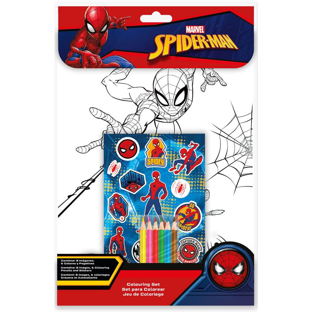 Set colorear + pegatinas Spiderman Marvel - Frikibase.com