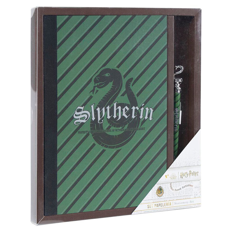 Set cuaderno + boligrafo Slytherin Harry Potter - Frikibase.com