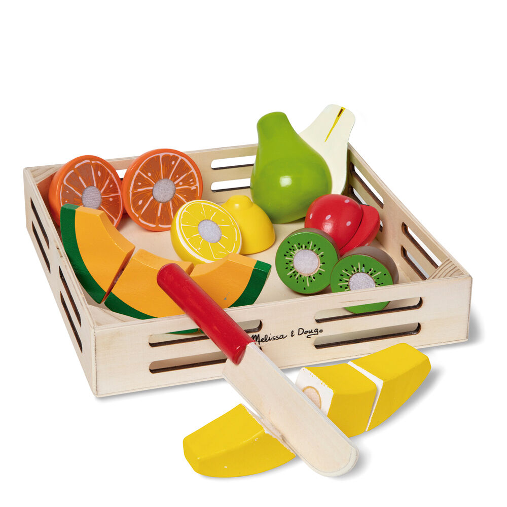 Set frutas para cortar madera 17pzs - Frikibase.com