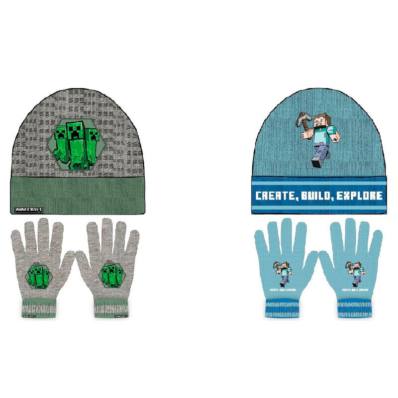 Set gorro y guantes Minecraft (surtido) - Frikibase.com