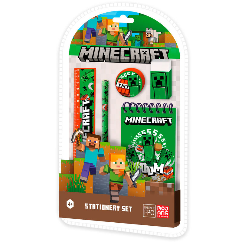 Set papeleria Minecraft 5pzs - Frikibase.com