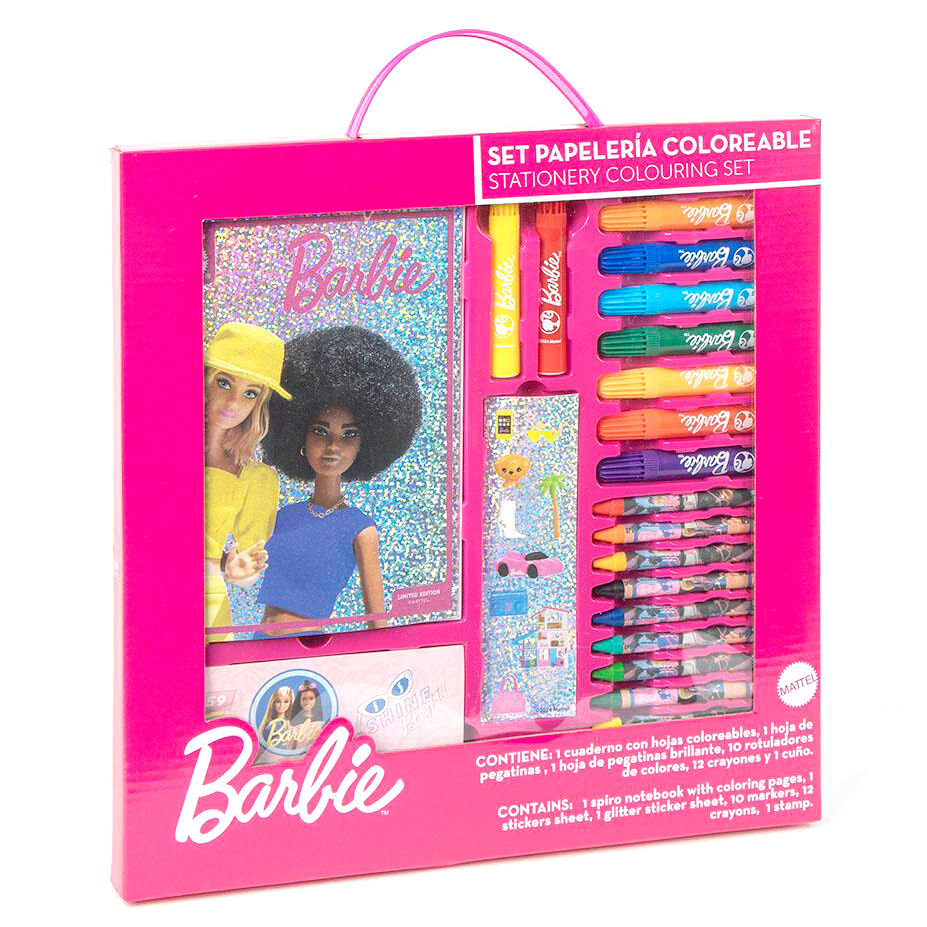 Set papeleria coloreable Barbie - Frikibase.com