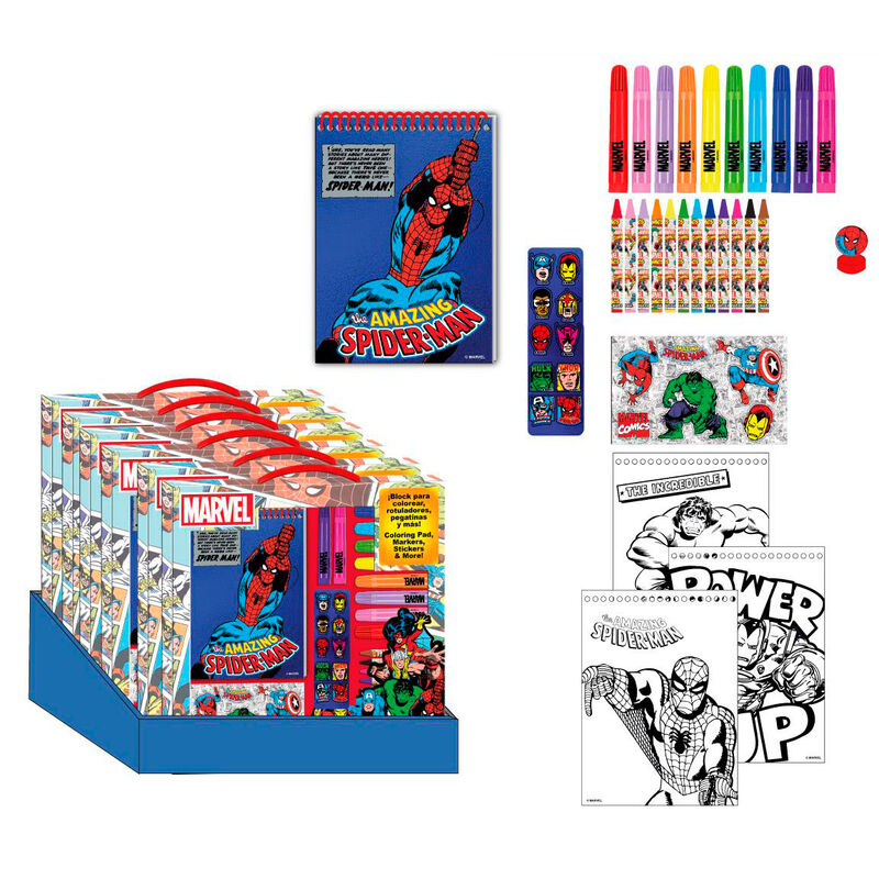 Set papeleria coloreable Marvel - Frikibase.com