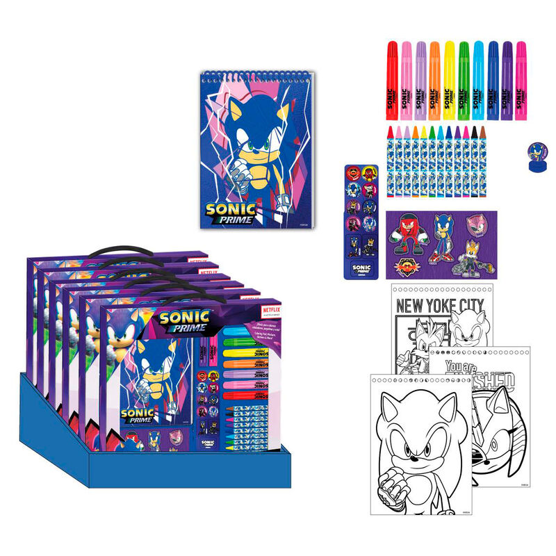 Set papeleria coloreable Sonic Prime - Frikibase.com