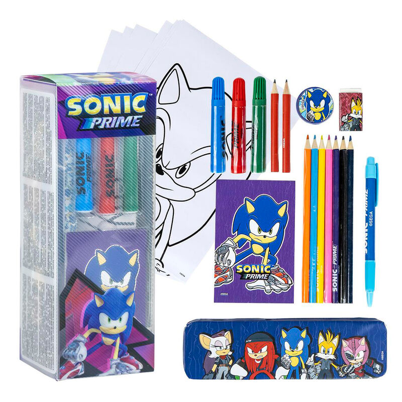 Set papeleria coloreable Sonic Prime - Frikibase.com