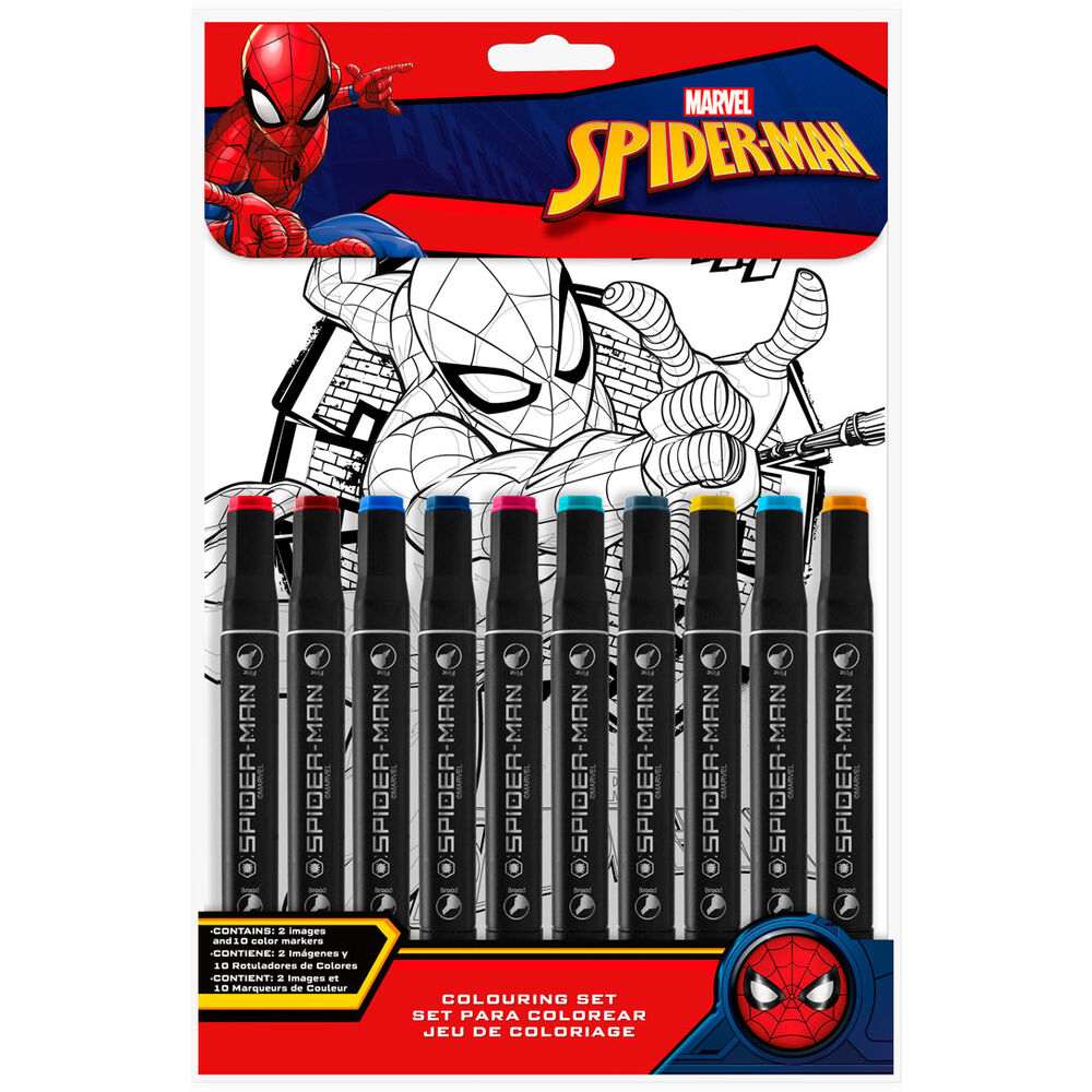 Set papeleria pinta con numeros Spiderman Marvel - Frikibase.com