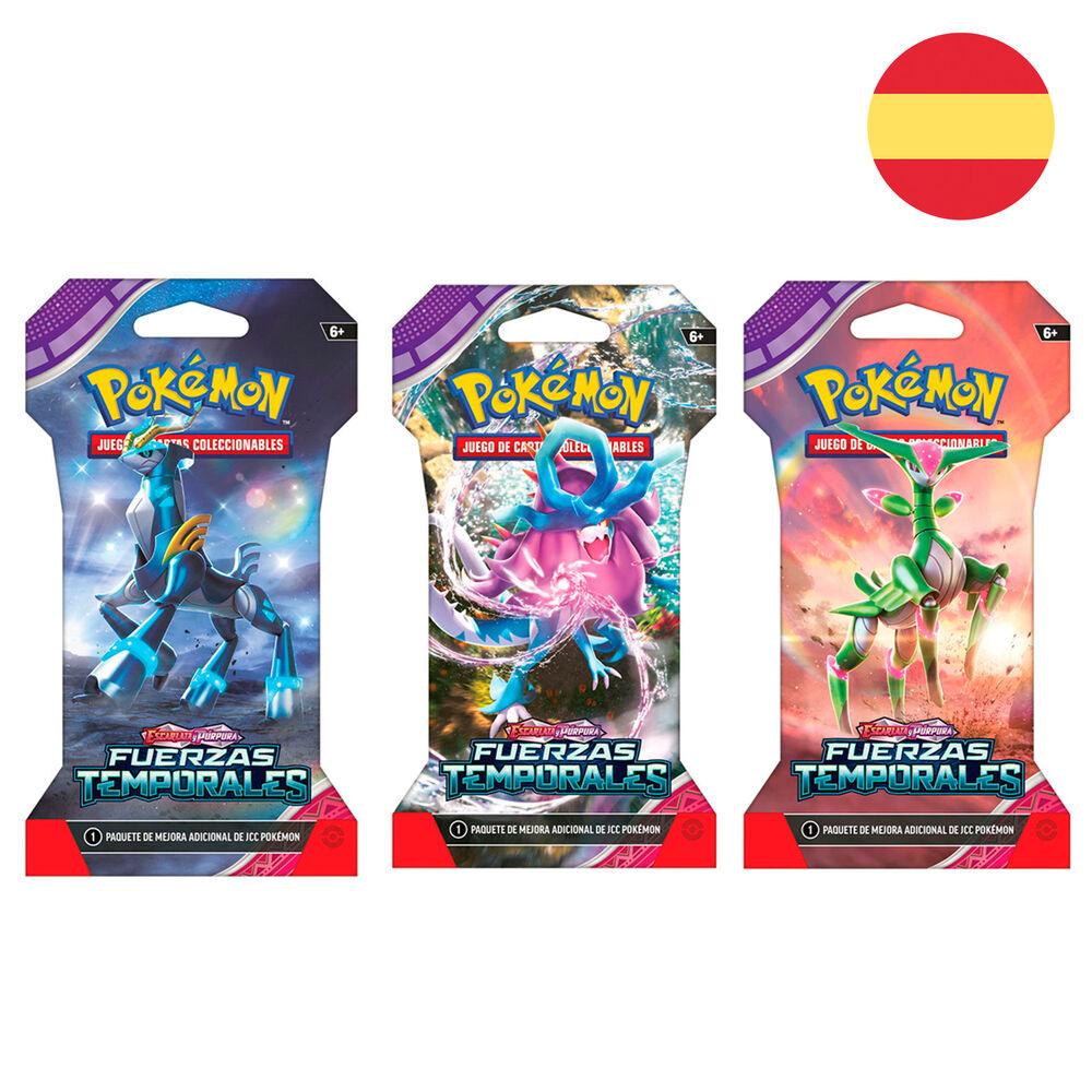 Sobre juego cartas coleccionables Fuerzas Temporales Escarlata y Purpura Pokemon español (surtido) - Frikibase.com