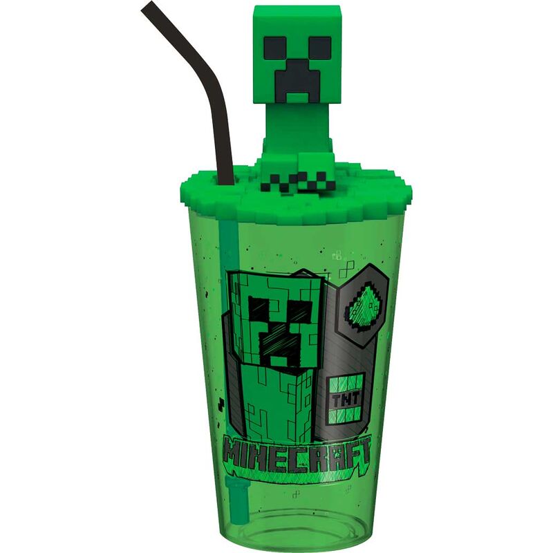 Vaso caña topper 3D Minecraft 500ml - Frikibase.com