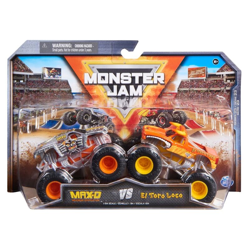 Blister 2 coches Max D El Toro Loco Monster Jam - Frikibase.com