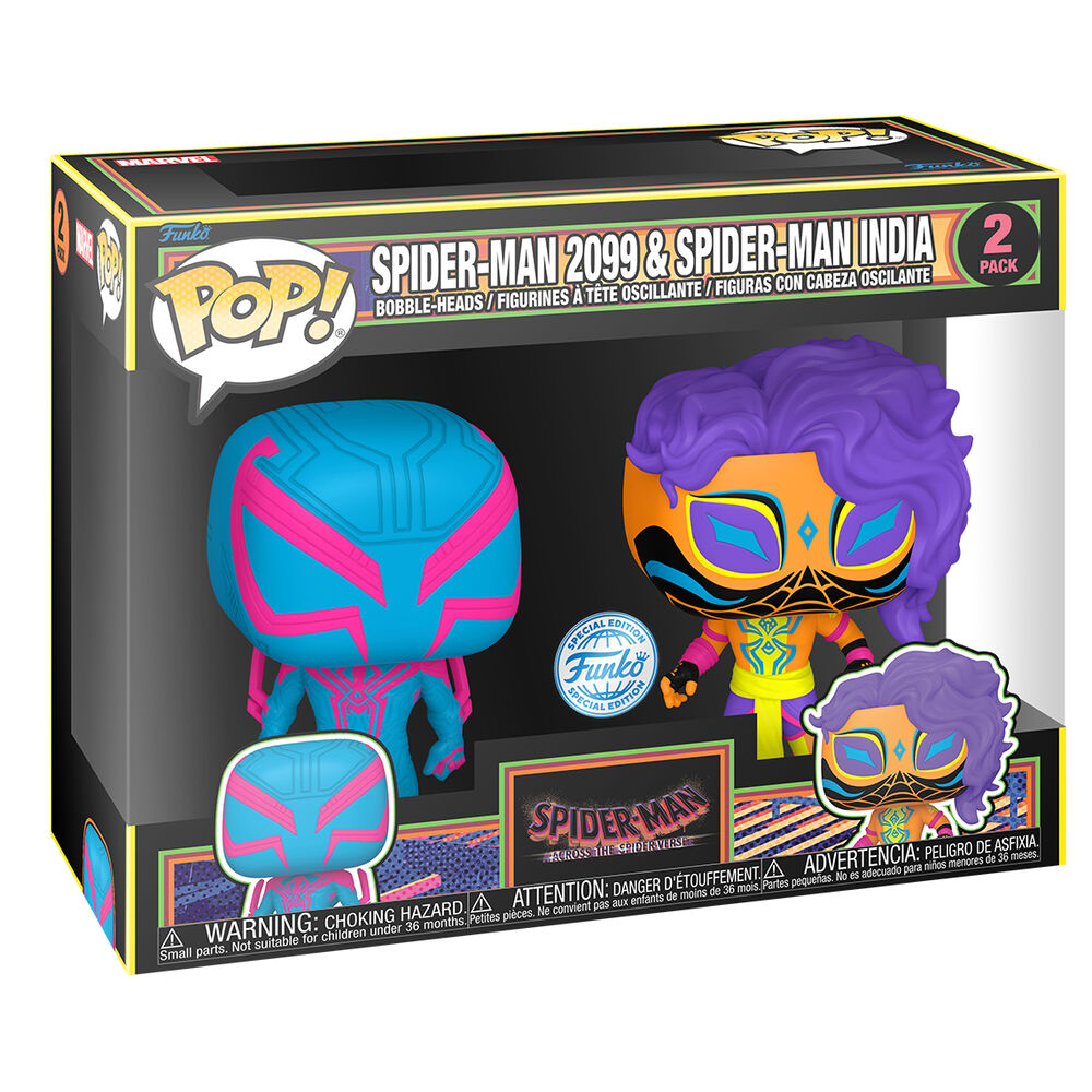 Blister 2 figuras POP Spider-Man - Spider-Man 2099 & Spider-Man India Exclusivo - Frikibase.com