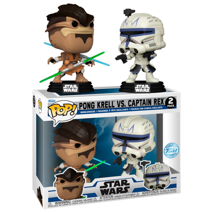 Blister 2 figuras POP Star Wars The Clone Wars Duels Pong Krell & Captain Rex Exclusivo - Frikibase.com