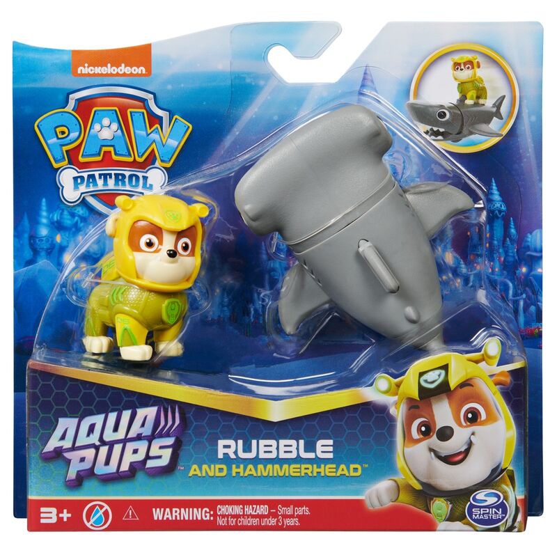 Blister 2 figuras Rubble Aqua Pups Patrulla Canina Paw Patrol - Frikibase.com