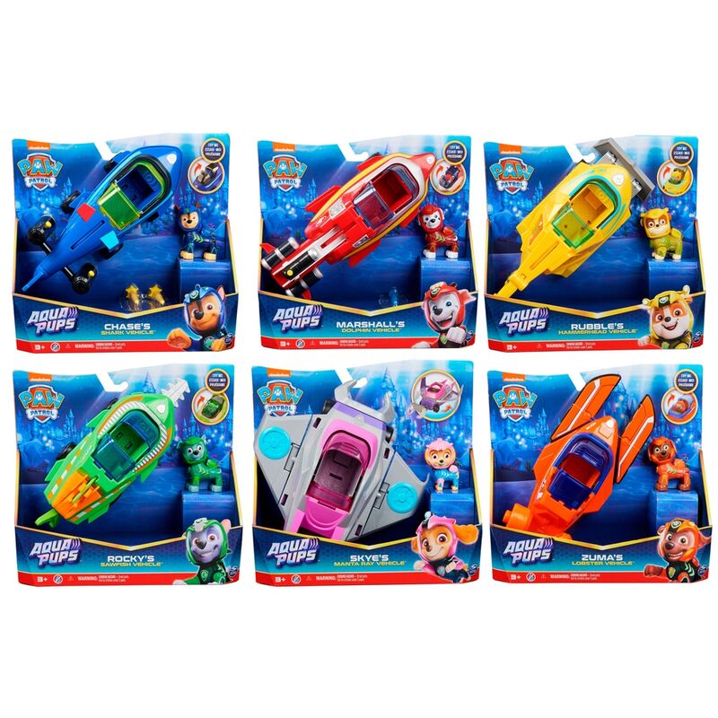 Blister 2 figuras Vehiculos Aqua Pups Patrulla Canina Paw Patrol (surtido) - Frikibase.com