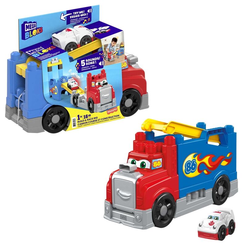 Camion Carreras y Construccion Mega Bloks 16pzs - Frikibase.com