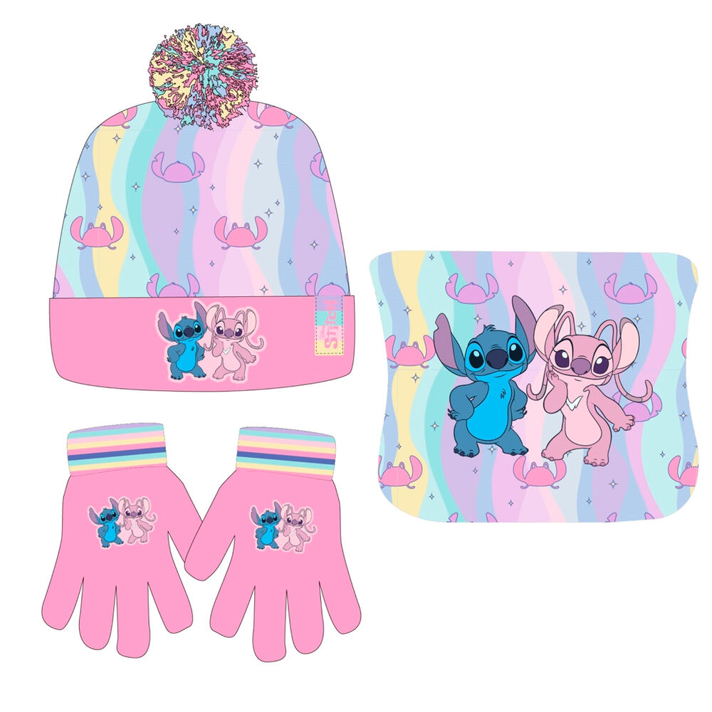 Conjunto gorro guantes braga cuello Stitch Disney - Frikibase.com