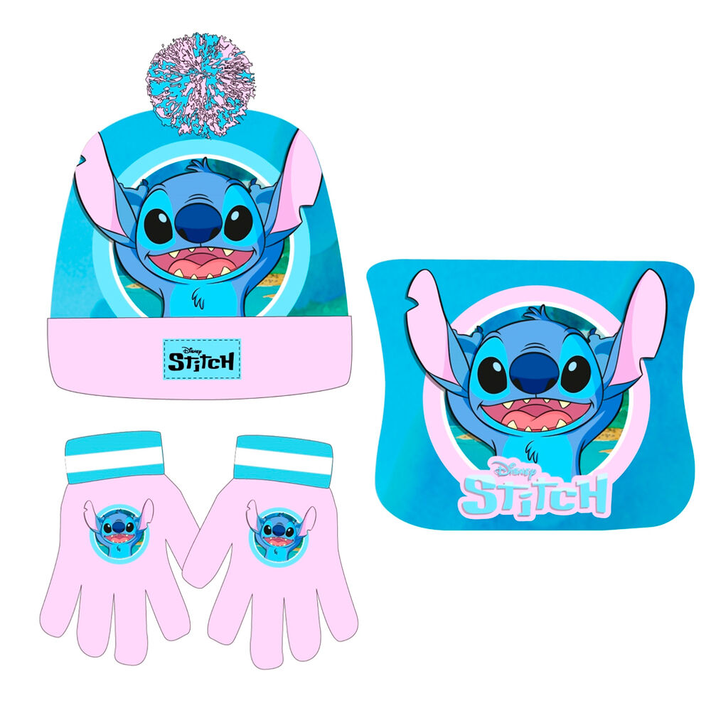 Conjunto gorro guantes braga cuello Stitch Disney - Frikibase.com