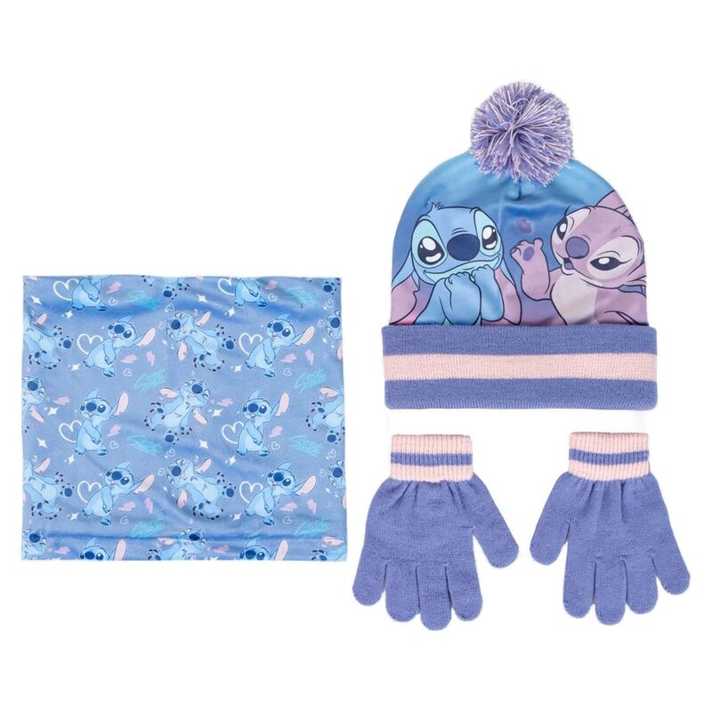 Conjunto Infantil gorro guantes braga cuello Stitch Disney - Frikibase.com