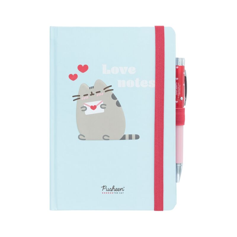 Cuaderno A5 premium + boligrafo proyector Purrfect Love Pusheen - Frikibase.com