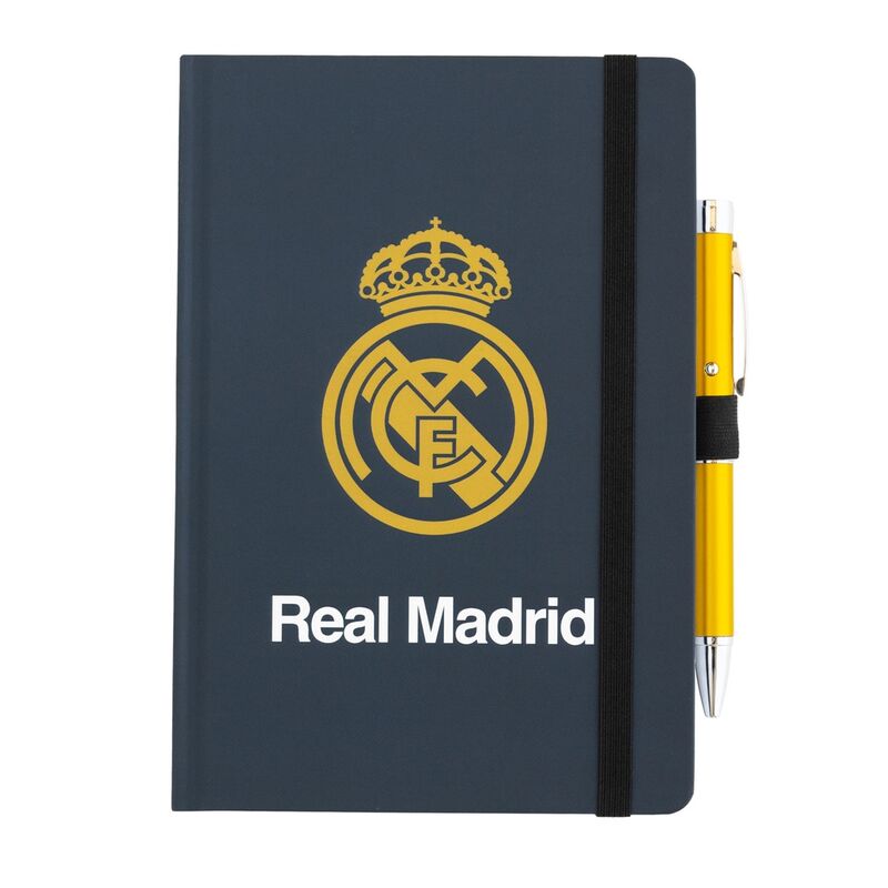 Cuaderno A5 premium + boligrafo proyector Real Madrid - Frikibase.com