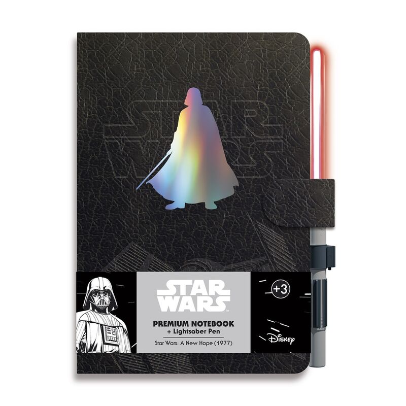 Cuaderno A5 premium + boligrafo sable de luz Darth Vader Star Wars - Frikibase.com