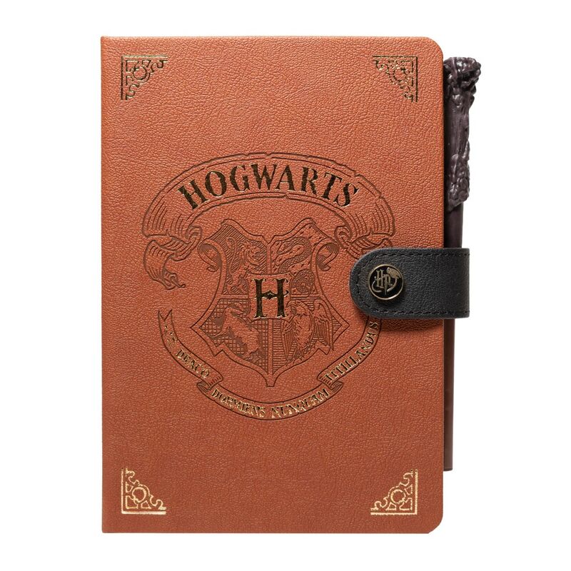 Cuaderno A5 premium + boligrafo varita Hogwarts Harry Potter - Frikibase.com