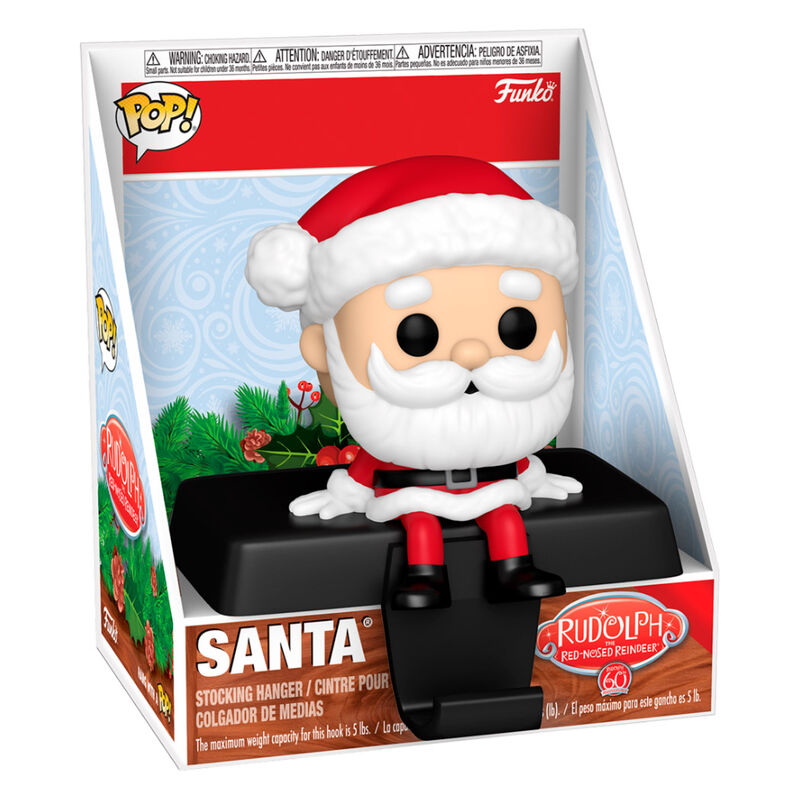 Funko POP Edge-Sitter Rudolph The Red-Nosed Reindeer Santa Claus - Frikibase.com