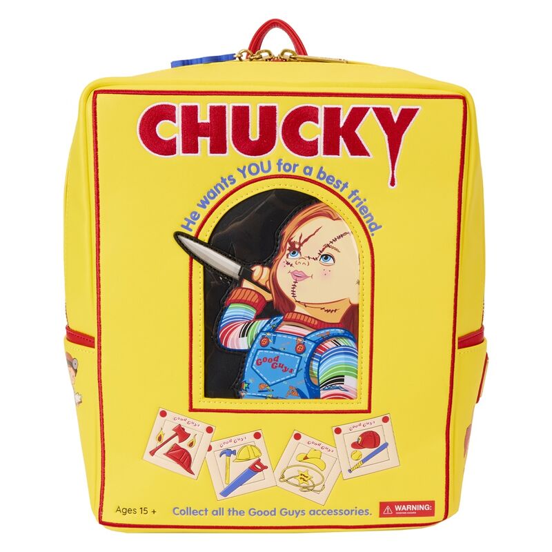 Mochila Childs Play Chucky Loungefly 28cm - Frikibase.com