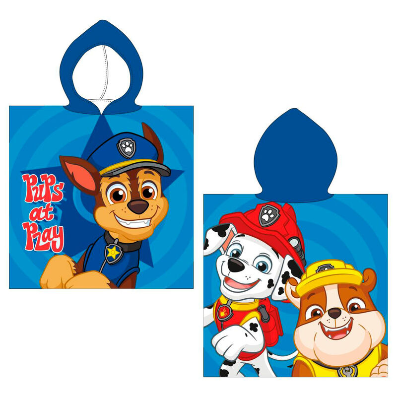 Poncho toalla Patrulla Canina Paw Patrol microfibra - Frikibase.com