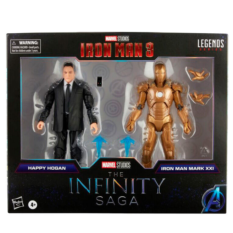 Set 2 figuras Happy Hogan and Iron Man Mark XXI Iron Man 3 The Infinity Saga Marvel 15cm - Frikibase.com