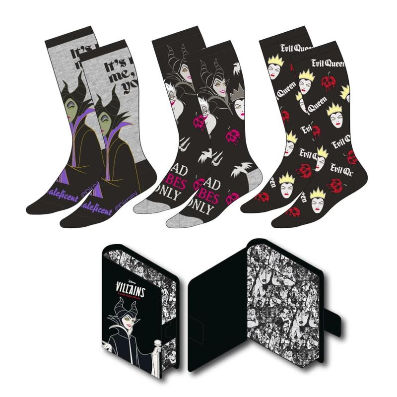 Set 3 calcetines Villanas Disney adulto - Frikibase.com