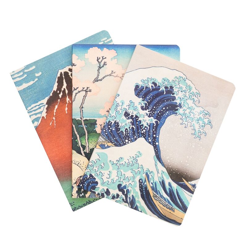 Set 3 cuadernos A5 La Gran Ola de Kanagawa Hokusai - Frikibase.com