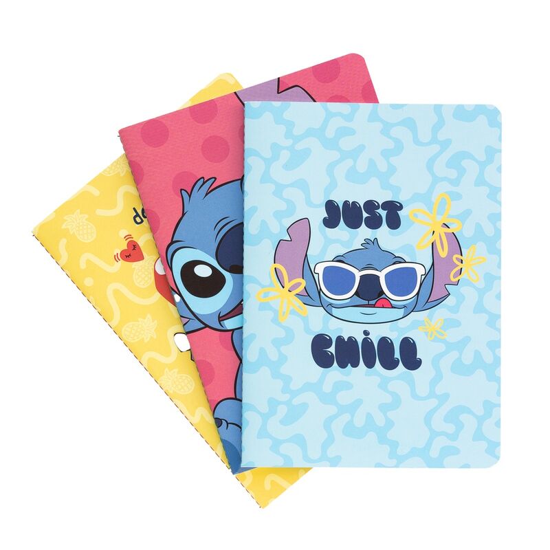 Set 3 cuadernos A5 Tropical Stitch Disney - Frikibase.com