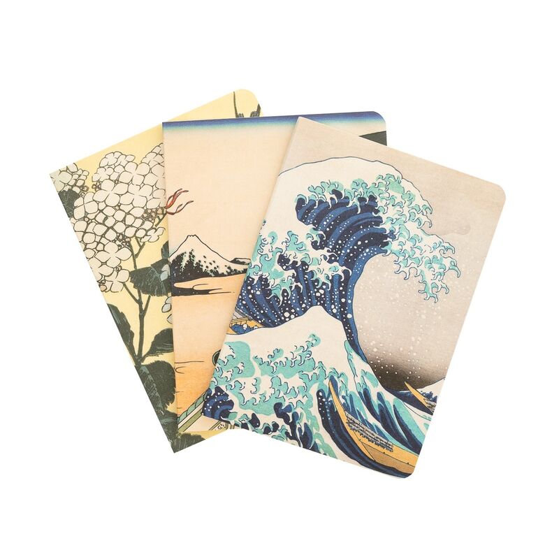 Set 3 cuadernos A6 La Gran Ola de Kanagawa Hokusai - Frikibase.com