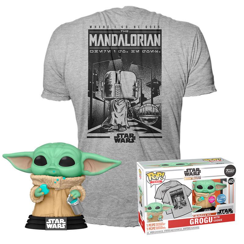 Set figura POP & Tee Star Wars Mandalorian Grogu Exclusivo - Frikibase.com