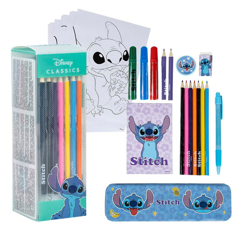 Set papeleria coloreable Stitch Disney - Frikibase.com