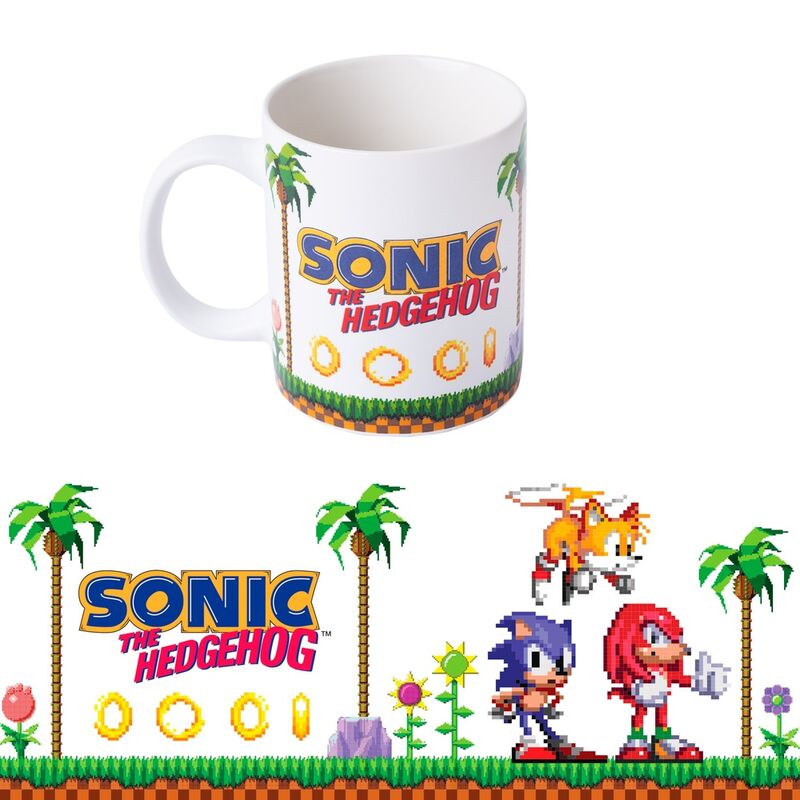 Taza Retro Pixel Sonic The Hedgehog 350ml - Frikibase.com