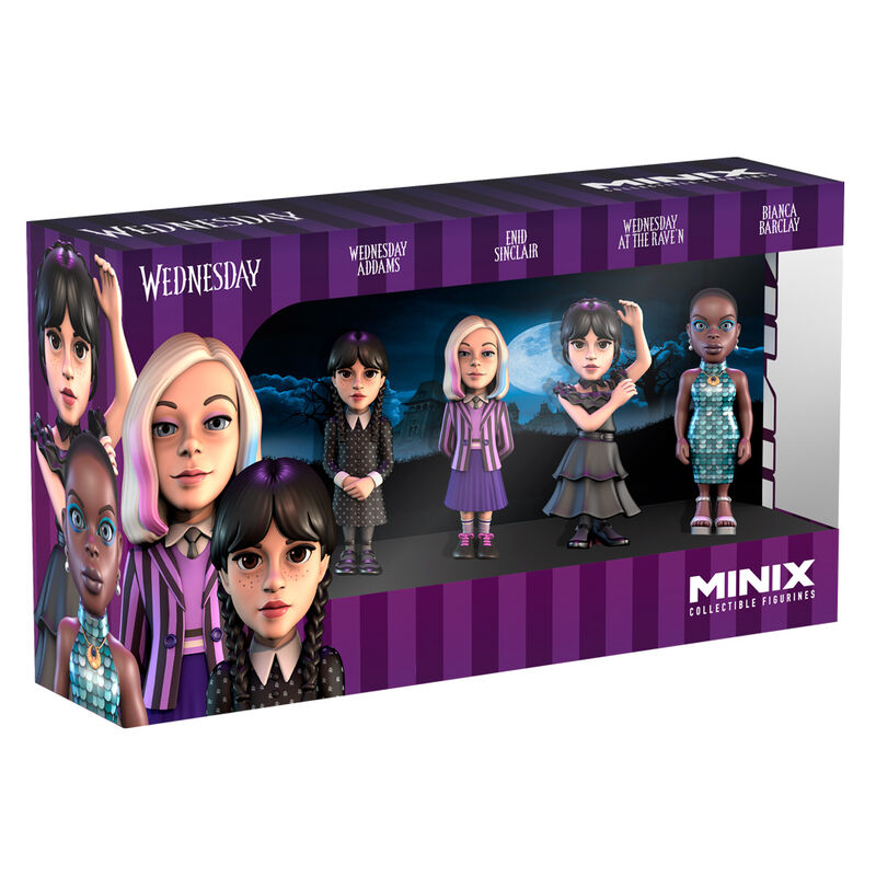 Blister 4 figuras Minix Miercoles 7cm - Frikibase.com