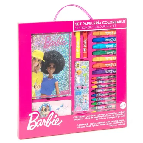 Set papeleria coloreable Barbie - Frikibase.com