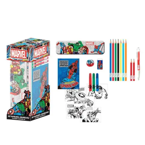 Set papeleria coloreable Marvel - Frikibase.com
