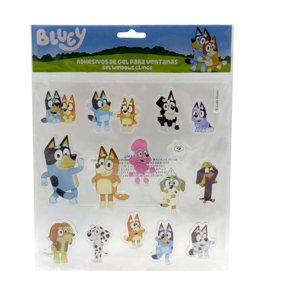 Pegatinas gel ventana Bluey - Frikibase.com
