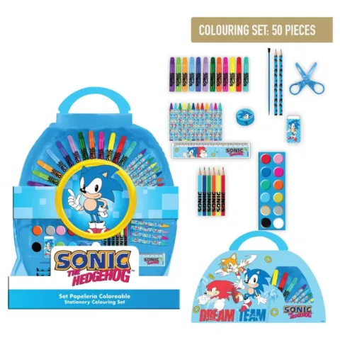 Set papeleria coloreable Sonic the Hedgehog 50pzs - Frikibase.com