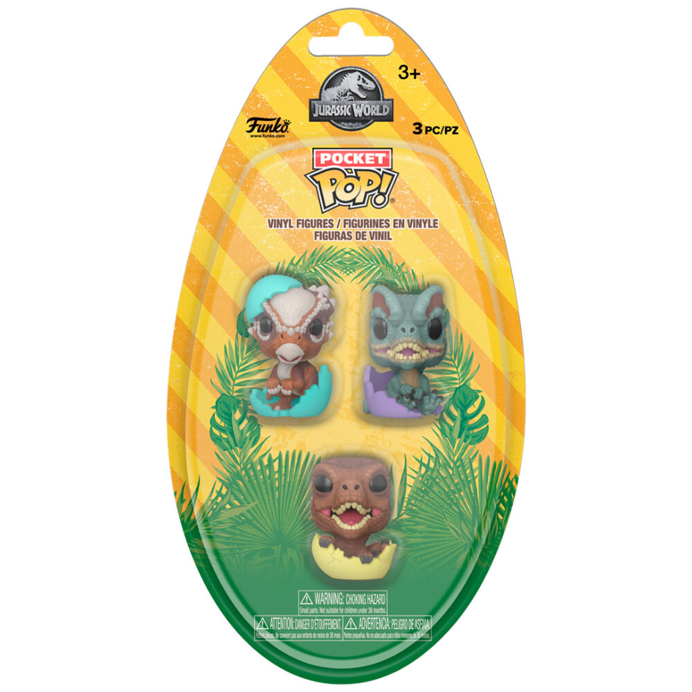 Blister 3 figuras Pocket POP Egg Jurassic World - Frikibase.com