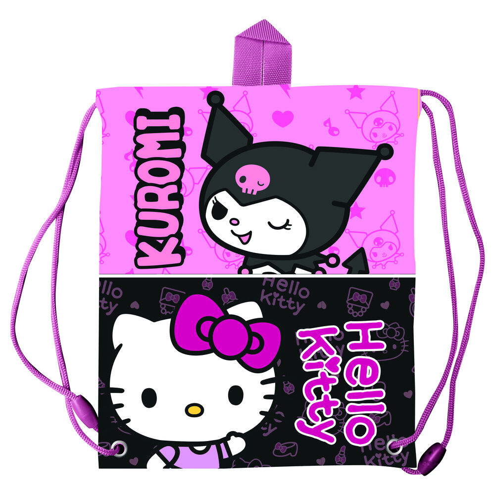 Saco merienda Kuromi & Hello Kitty 30cm - Frikibase.com